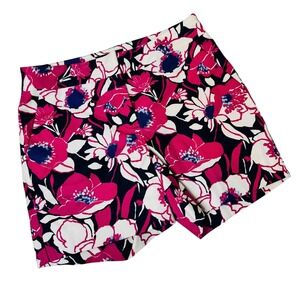 Talbots Womens 2 Pink Navy Floral Chino Shorts NWT Summer Preppy Poppy Print